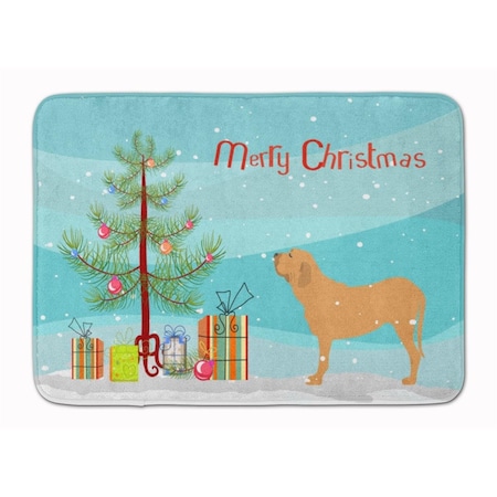 Carolines Treasures Fila Brasileiro Merry Christmas Tree Machine Washable Memory Foam Mat BB2997RUG